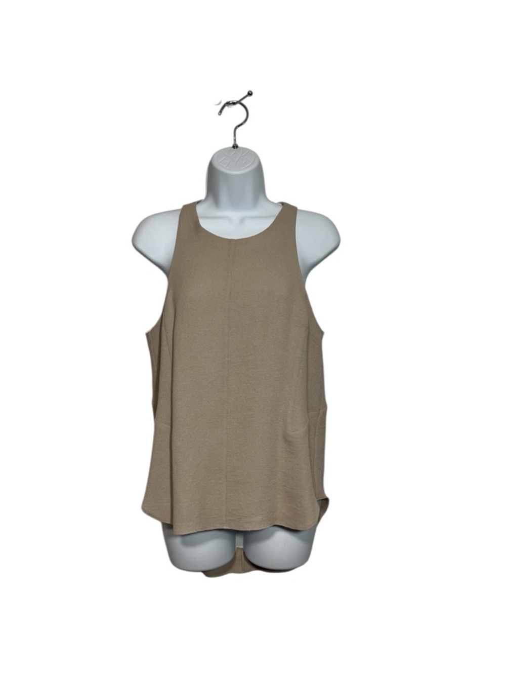 Rag and Bone Luxurious Sleeveless Taupe Tank Top Exposed Zipper Size Small